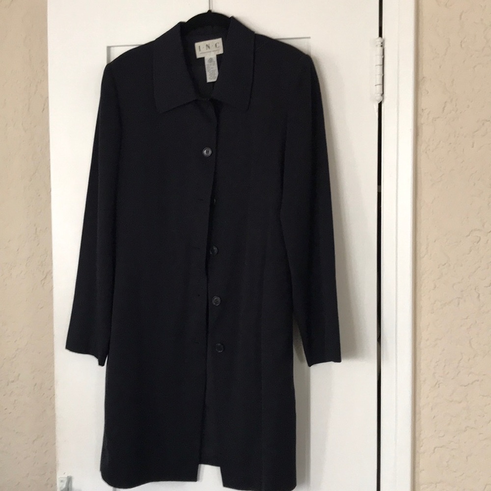 Inc wool jacket dark blue black